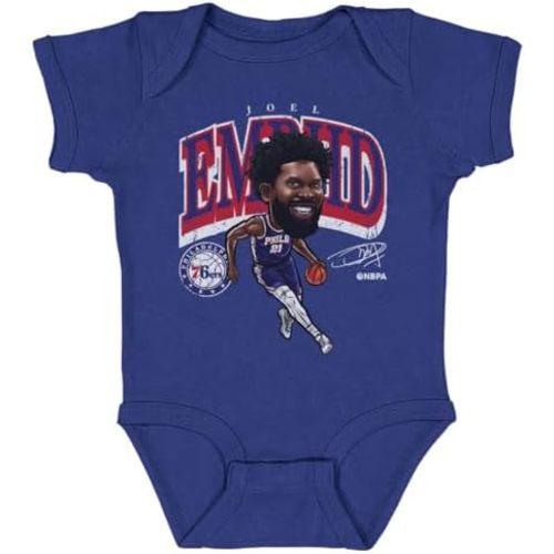 500 LEVEL Joel Embiid Philadelphia 76ers One-Piece Infant Bodysuit - Joel Embiid Philadelphia 76ers Cartoon WHT