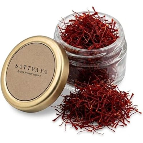Sattvaya Organic Saffron Threads – 0.07 oz (2gm) – 100% Pure & Natural, Chemical-Free, Lab-Tested, Premium Grade A+ Kashmiri Kesar for Cooking, Tea, Milk & Desserts