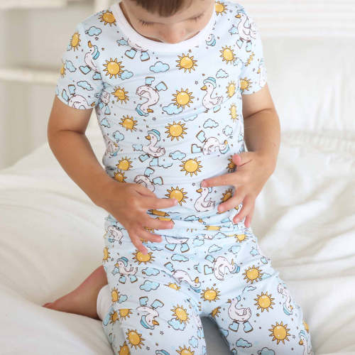 Silly Goose Two Piece Pajama Set | Blue