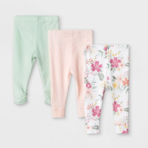 Baby Girls' 3pk Meadow Pull-On Pants - Cloud Island™ White
