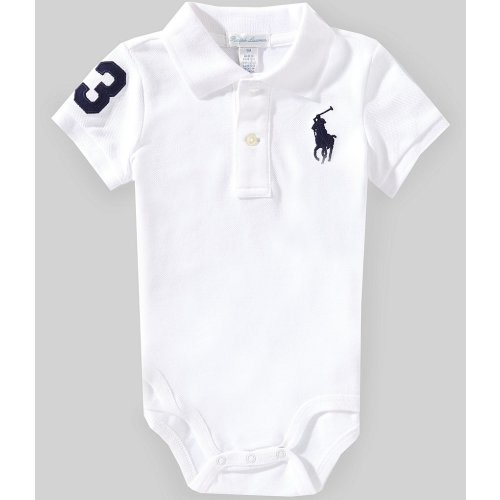 Ralph Lauren Baby Boys Short-Sleeve Big Pony Polo Mesh Bodysuit