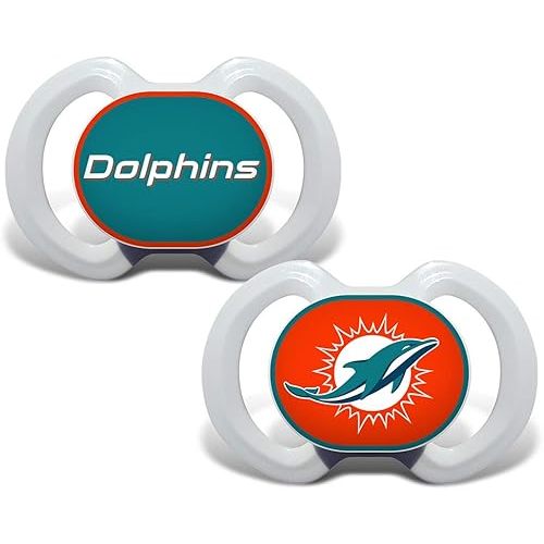 Baby Fanatic Pacifier 2-Pack - NFL Miami Dolphins - Officially Licensed League Gear