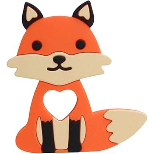 Silicone Teether Fox Shape Cartoon Teeth Grinding Chew for Gum Massage and Teething Relief Safe Non-Toxic Products for Boys