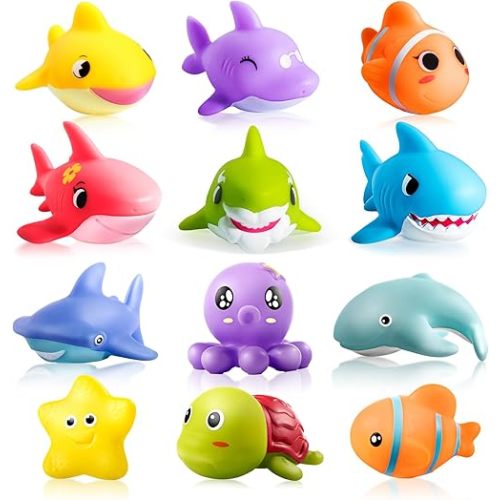 Hely Cancy Bath Toys for Kids - No Hole Baby Bath Toys, 1 Year Old Bath Toys for Infant Boys Girls Shower Water Pool Toys