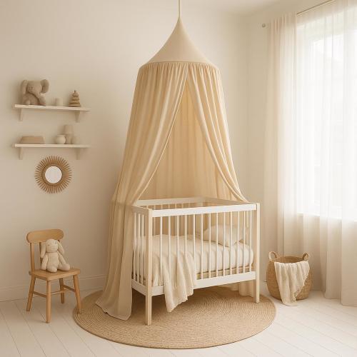 Kids Bed Canopy Cotton for Nursery, Baby Crib Hanging Tent, Mosquito Net & Reading Nook Decor, Playroom Curtain Canopy