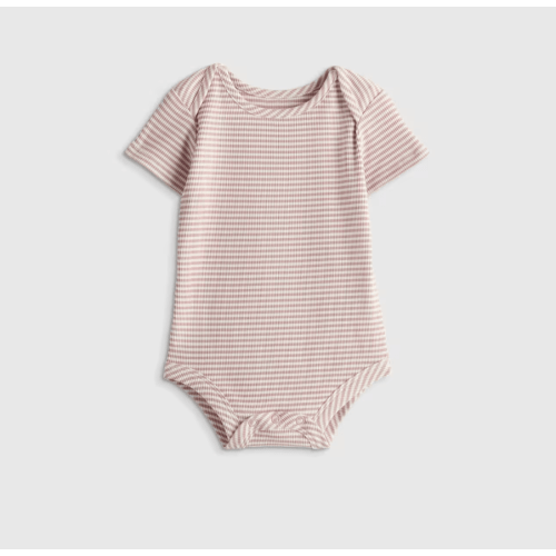 Softest Rib Short Sleeve Bodysuit  in Navy Stripe