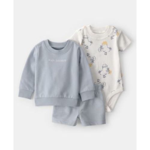 Baby Boys' Main Squeeze Sweatshirt, Bodysuit and Shorts, 3-Piece Set