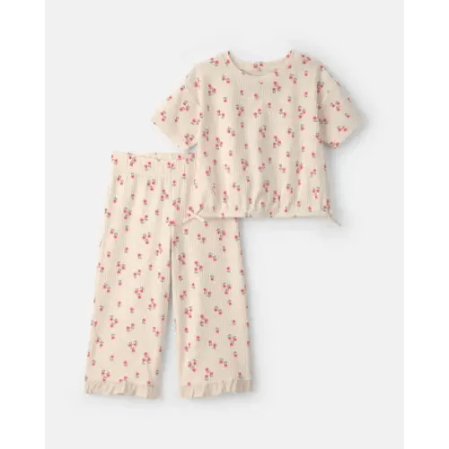 Toddler Girl 2-Piece Short-Sleeve Top & Pant Set - Ivory | Carter's