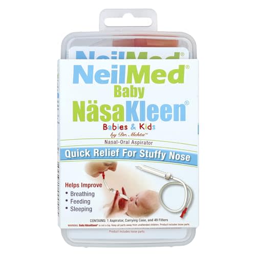 NeilMed Baby NasaKleen Nasal-Oral Aspirator with 49 Hygiene Filters and a Convenient Storage Travel Case