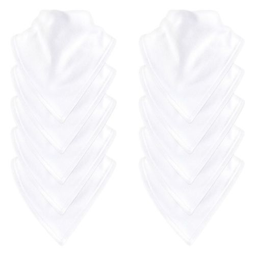 Luvable Friends Baby Cotton Bandana Bibs 10pk, White, One Size