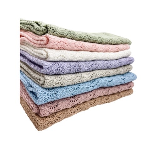 Knitted Baby Blanket, 100% Organic Cotton Baby Blanket for Newborn, Green Blanket for Baby, Baby Shower Gift - Newborn Sleeping Blanket