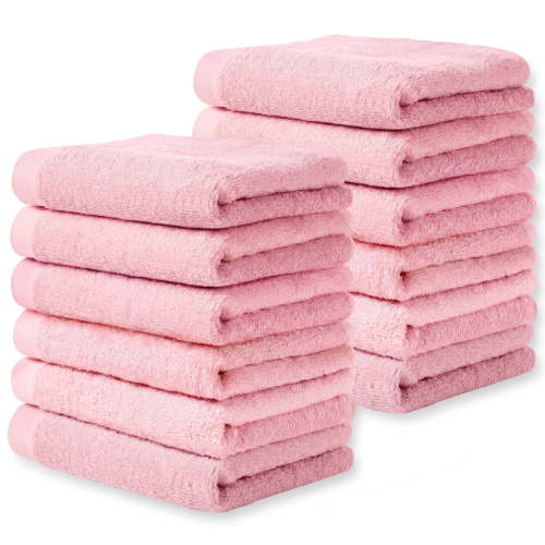 YOOFOSS Luxury Bamboo Baby Washcloths Towel Set 12 Pack 10x10inch Face towels for Bathroom-Hotel-Spa-Kitchen Multi-Purpose Fingertip Towels & Hand Towels