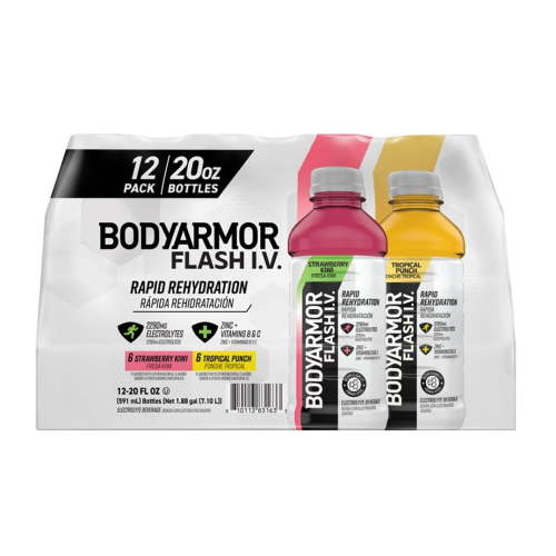 BODYARMOR Flash IV Sports Drink Variety Pack 20 Fluid Ounce (Pack of 12)