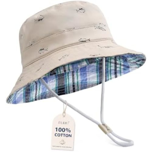 Durio UPF 50+ Baby Sun Hat Wide Brim Toddler Bucket Hats for Boys 0-8 Years