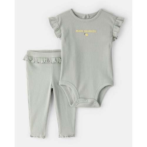 Baby Girl 'Main Squeeze' Bodysuit & Pant Set - Green | Carter's