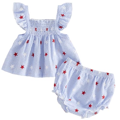 Mubineo Baby Girl Summer Clothes Cute Ruffle Tops Dress Shorts Outfits Set Infant Toddler Shirt Bloomers Princess Outfit