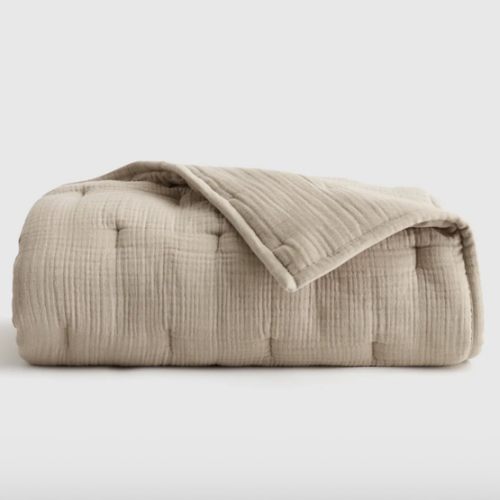 Organic Cotton Gauze Toddler Quilt in Dune