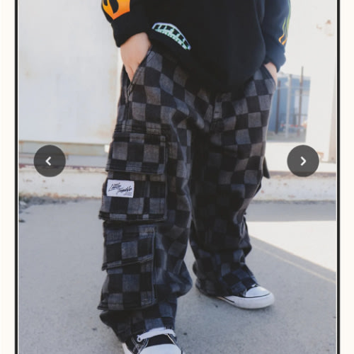 Checkered Baggy Black Jeans