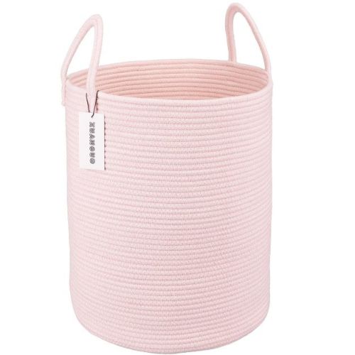 ULTIMEA Cotton Rope Laundry Basket Hamper for Girls Kids Baby Nursery Hamper Bin Woven Storage Basket