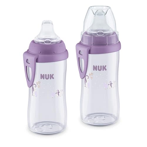 NUK First Choice Active Cup 2.0, 10 oz. Soft Spout Sippy Cup with On-The-Go Carry Clip, Lightweight, Leak Proof, Spill Proof Cup, 2-Pack