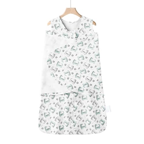 Ftikvo Swaddle-Blanket Baby Girl & Boy Swaddles Newborn Infant Transition 100% Cotton Wrap Blankets, 3-Way Adjustable Wearable Blanket, TOG 1.0 (Little Monster, 0-3 Month)