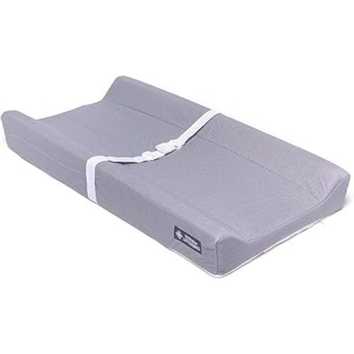 Baby Diaper Changing Pad Soft, Waterproof Changing Pad, Non-Slip Bottom, Safety Straps & Ergonomic Contoured Design - Wipeable Changing Pad Cover Standard Size (31.5"x16") Changing Tables & Dressers