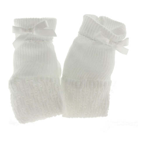 Paty White Baby Booties Unisex Coming Home Socks