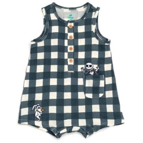 Disney Nightmare Before Christmas Newborn Baby Boys Henley Romper Black Jack Skellington 0-3 Months