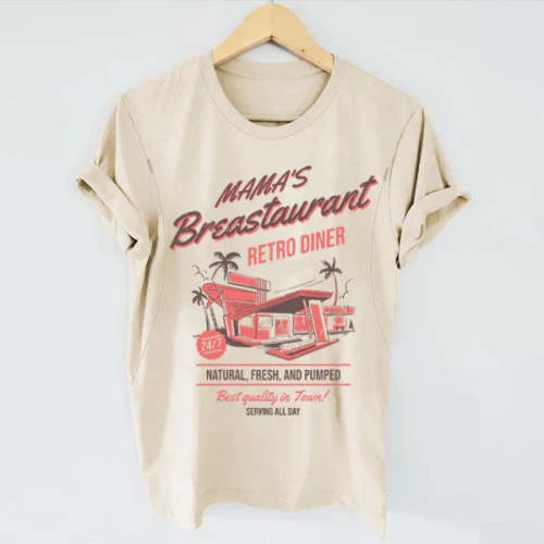Mama's Breastaurant Breastfeeding Retro T-shirt – Giftifymama
