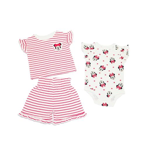 Magic Threadz Disney Baby Girls 3-Piece Short Set Aristocats Marie Minnie Pooh Stitch Bambi Outfit (0/3M–24M)