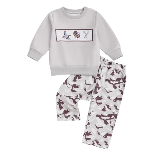 Kaipiclos Toddler Baby Boy Fall Winter Outfits Long Sleeve Duck Print Sweatshirt Tops Pants Boys Clothes 6 12 18 24 Month 3T