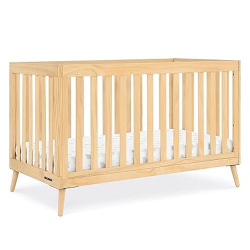 Delta Children Essex 4-in-1 Convertible Baby Crib, Grey with Natural Legs