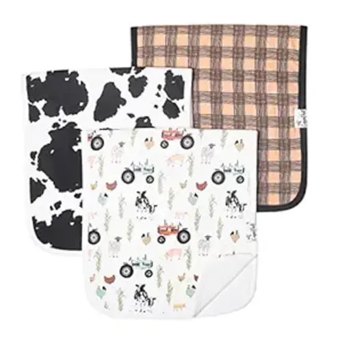 Copper Pearl Premium Baby Burp Cloths - 3-Pack Large Cotton Burp Cloths, Extra Soft Spit Up Rags with 3 Absorbent Layers, Perfect for Baby Boy and Baby Girl Gifts (21" x 10" Size, Jo Set)