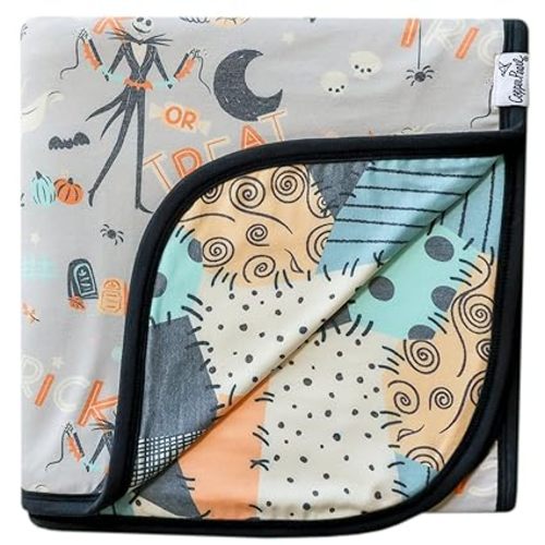 Copper Pearl Large Premium Knit Baby 3 Layer Stretchy Quilt Blanket 'Nightmare Before Christmas'