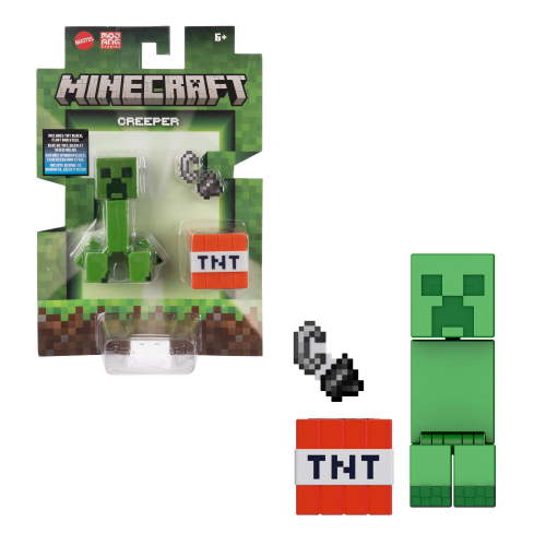 Minecraft Action Figures & Accessories Collection, 3.25-inch Scale & Pixelated Design (Characters May Vary)