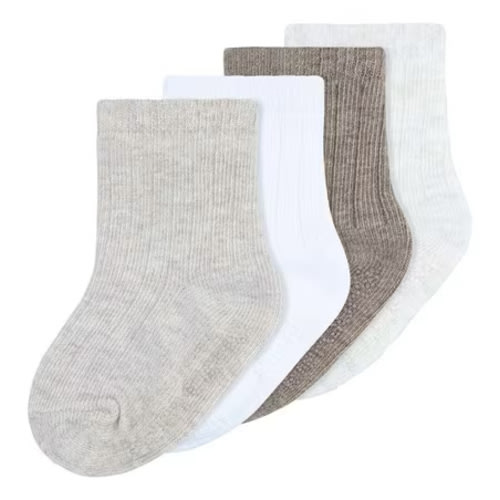Neutral Underworks Baby Rib Crew Socks 4 Pack | Best&Less™ Online