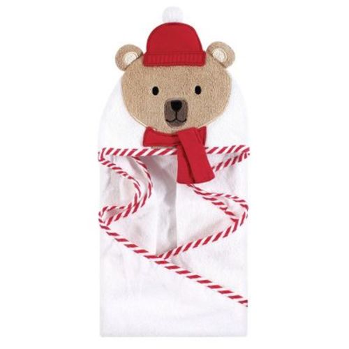 Hudson Baby Infant Cotton Animal Hooded Towel, Bear W Scarf, One Size