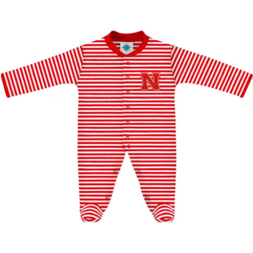 Nebraska Cornhuskers Red Baby Stripe Romper Pajamas - 35010692
