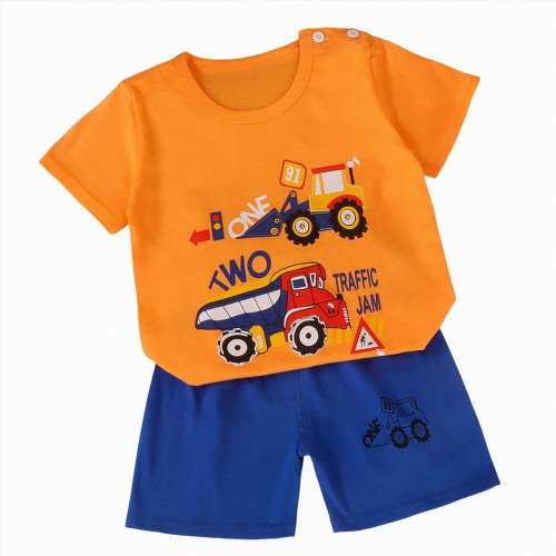 NOLDARES Baby Boy Summer Clothes 2 Piece Outfit Short Sleeve Tee Elastic Waist Shorts 6 12 18 Months Blazer,18-24 M
