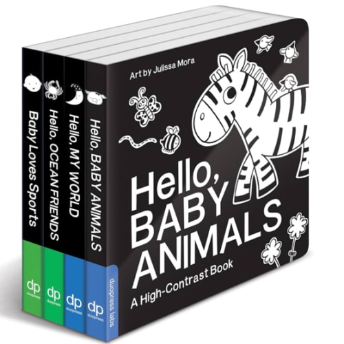 High Contrast Baby Book Set: 4 Board Books for Newborns
