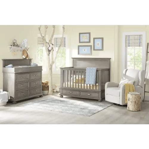 Woodland Adventures 5 Pc Gray Bedroom Set With Crib, Dresser, Conversion Rails, Changing Tray, Toddler Rail | Rooms to Go