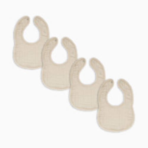 Comfy Cubs Muslin Bibs with Adjustable Snaps (4 Pack) - Sand, 4