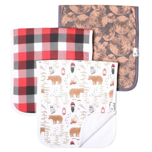 Copper Pearl Burp Cloths - Lumberjack - 3pc: Cotton, 21" x 10"