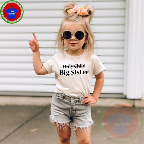 Only Child Big Sister Shirt, Pregnancy Reveal Shirt, Big Sister T-Shirt, Big Sister Announcement, Pregnancy Announcement, Baby Announcement