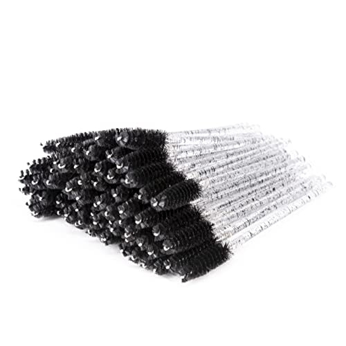 i-Laesh Crystal Mascara Sticks, Disposable Eyebrow Eyelash Brushes for Eyelash Extensions, Eyelash Makeup Tool, Pack of 100 (Black) | 100PCS