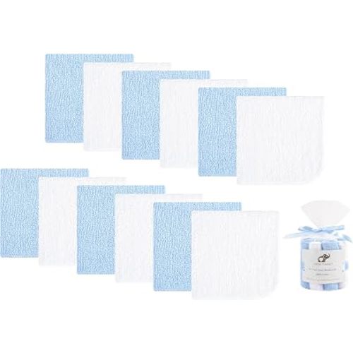 12 Pack Baby Washcloths 100% Cotton Terry Cloth 7.8" x 7.8"