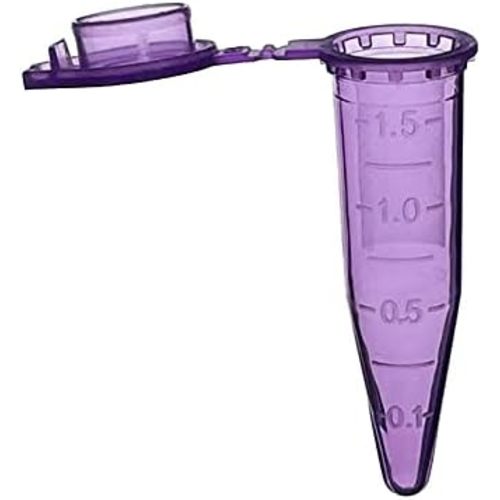 MUHWA 500 PCS Polypropylene Graduated Microcentrifuge Tubes with Snap Cap, 1.5ML Micro Test Tubes Conical Microtube Sample Vial for Laboratory (Purple)