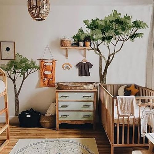 Extra Huge Trees Wall Decals Peel and Stick, Self Adhesive PVC Realistic Tree Wall Mural Sticker, Precut Safari Acacia Tree Wall Art Decor for Kids Bedroom Playroom Nursery Room, 70.86"x88.58"