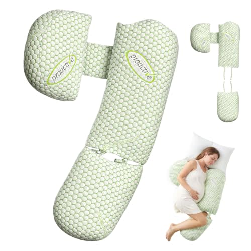 Pregnancy Pillow 3-in-1 Adjustable Support for Belly, Back and Leg | Adjustable Maternity Pillow with Detachable Wedge for Side Sleeping, Breathable Washable Cover and Flexible Support