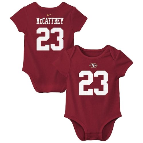 Newborn & Infant San Francisco 49ers Christian McCaffrey Nike Scarlet Player Name & Number Bodysuit